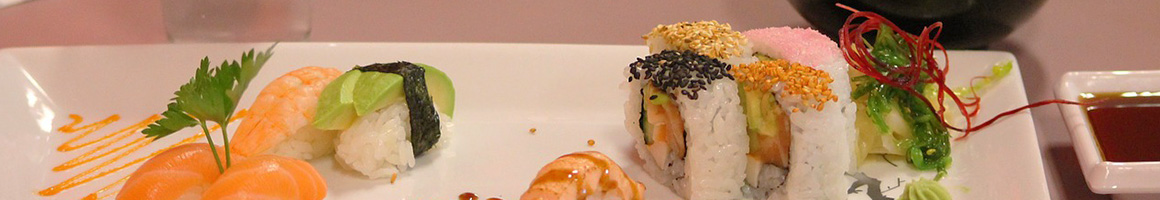 Eating Asian Fusion Japanese Sushi at Shogun Asian Fusion Hibachi and Sushi restaurant in Harrisburg, PA.